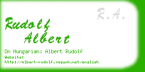 rudolf albert business card
